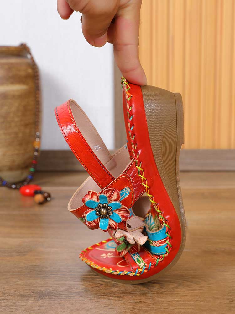 Zaria Flowers Embossing Sandals