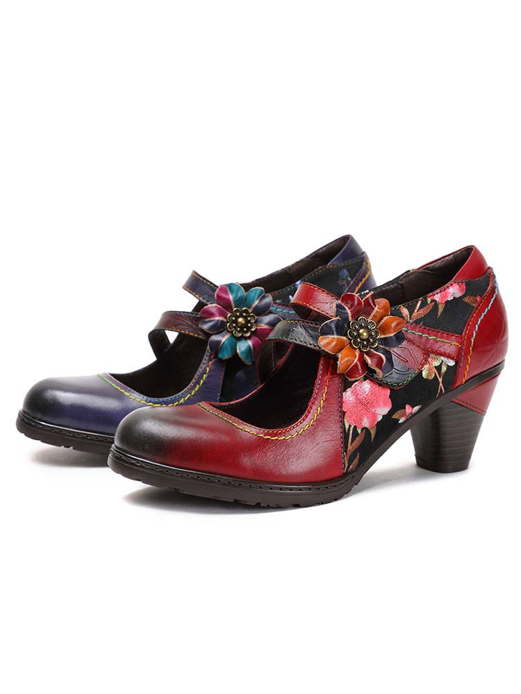 Veda Hand Embossed Leather Shoes