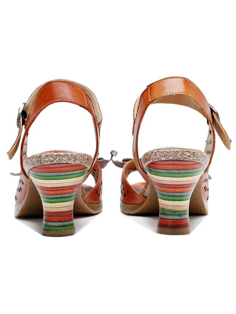 Fish Mouth Three Flowers Hollow Sandals