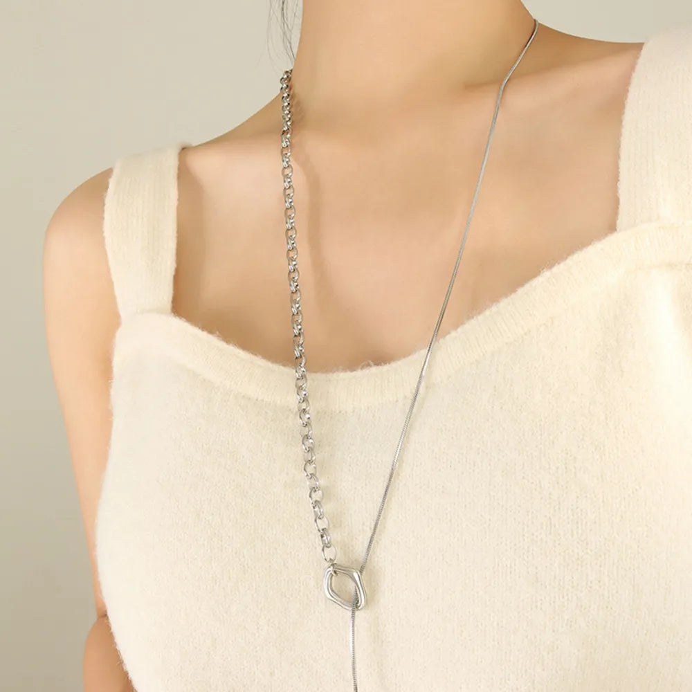 Titanium Steel Chain Necklace OT Closure