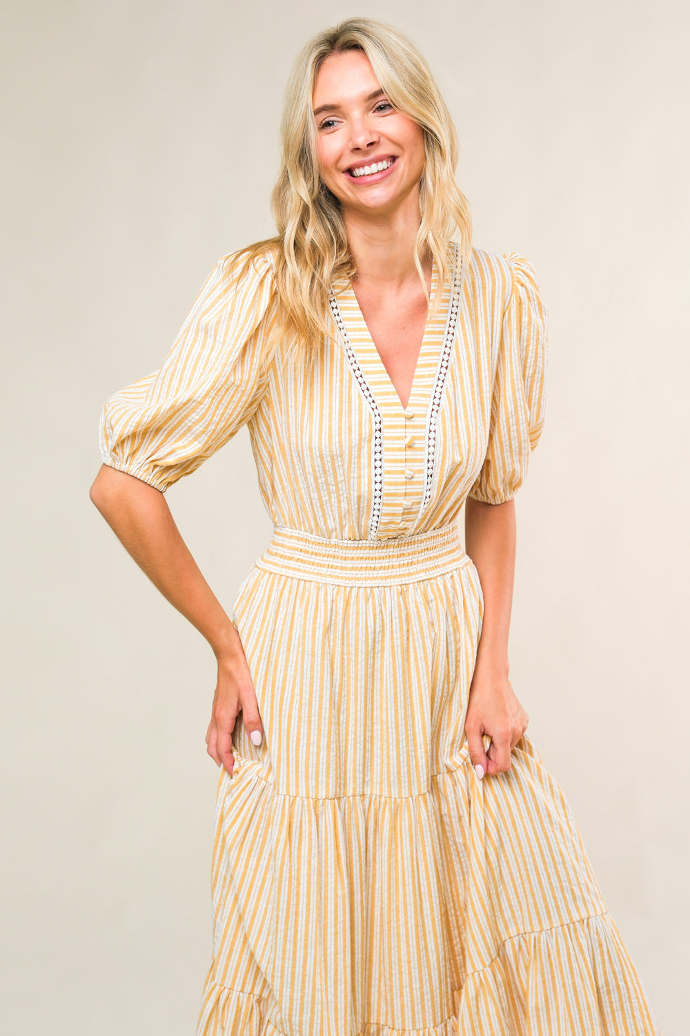 With The Girls Woven Midi Dress