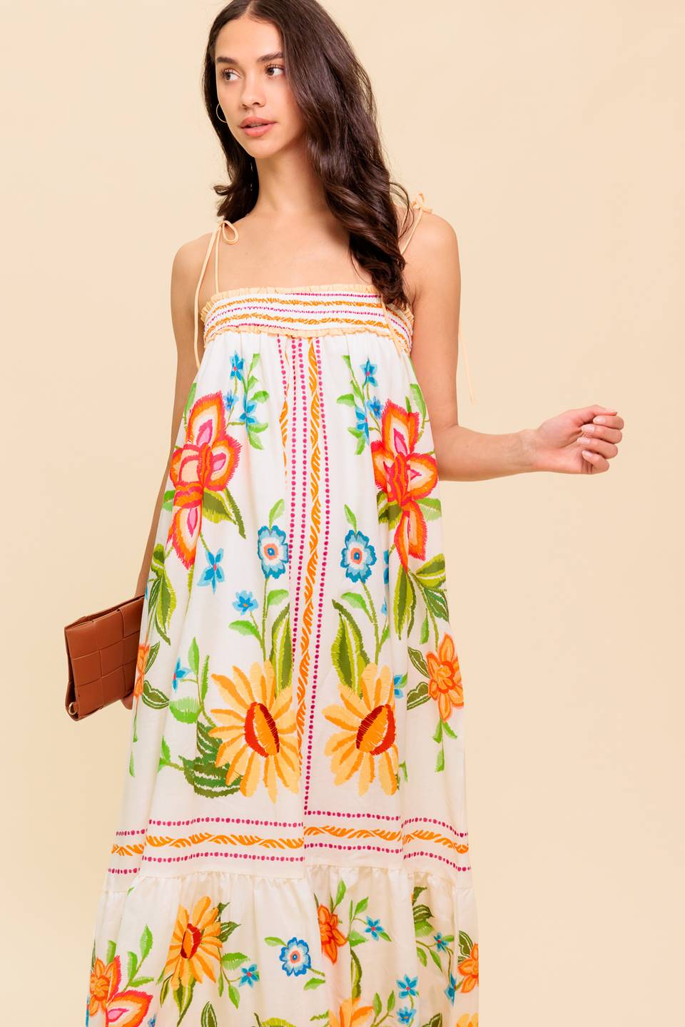 Said And Done Ivory Woven Maxi Dress