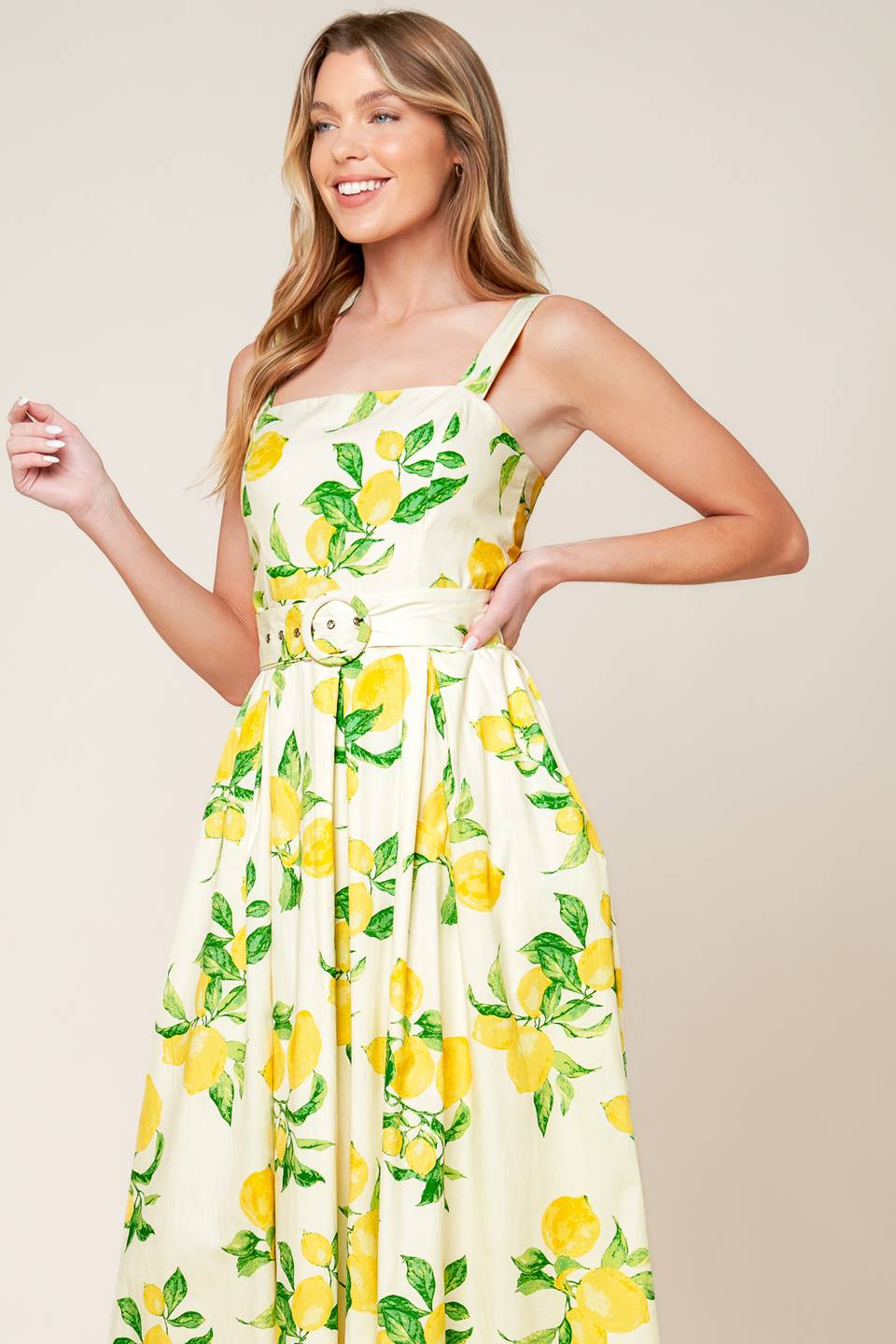 Beaming Perfection Ivory Woven Midi Dress