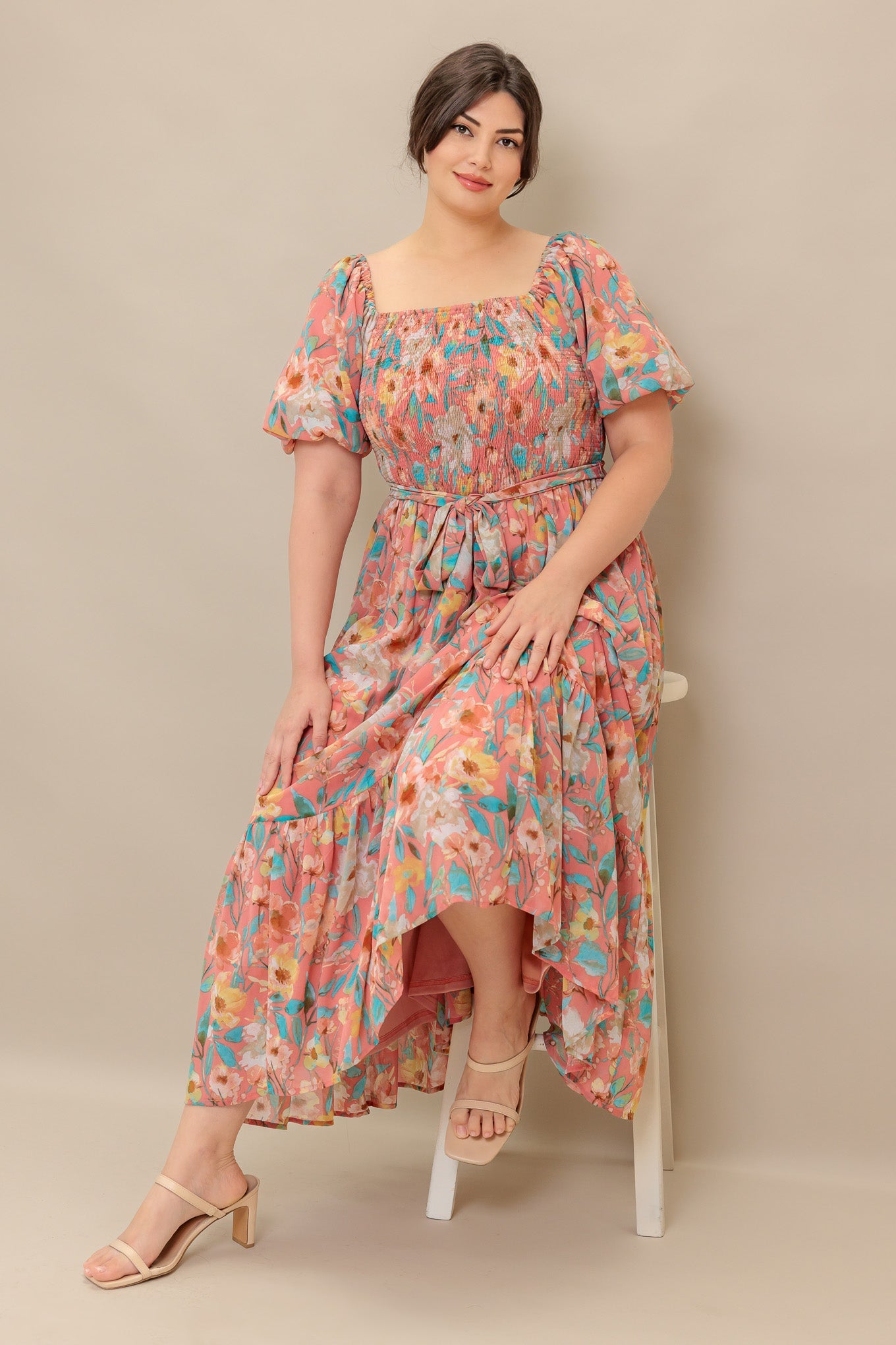 Morning Bloom Dreams Woven Midi Dress