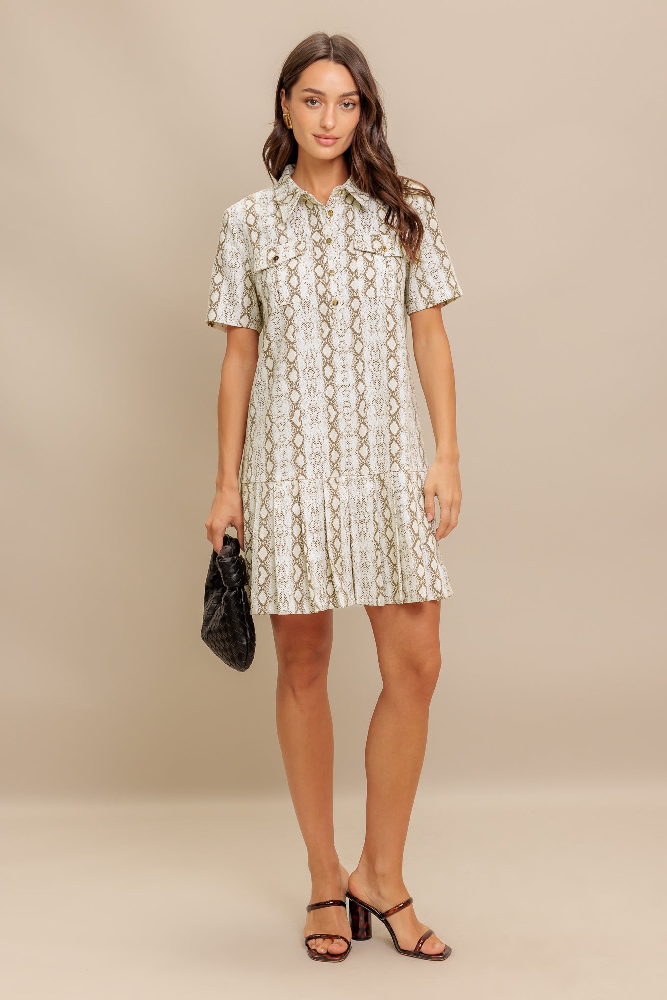 Chic Python Woven Mini Dress