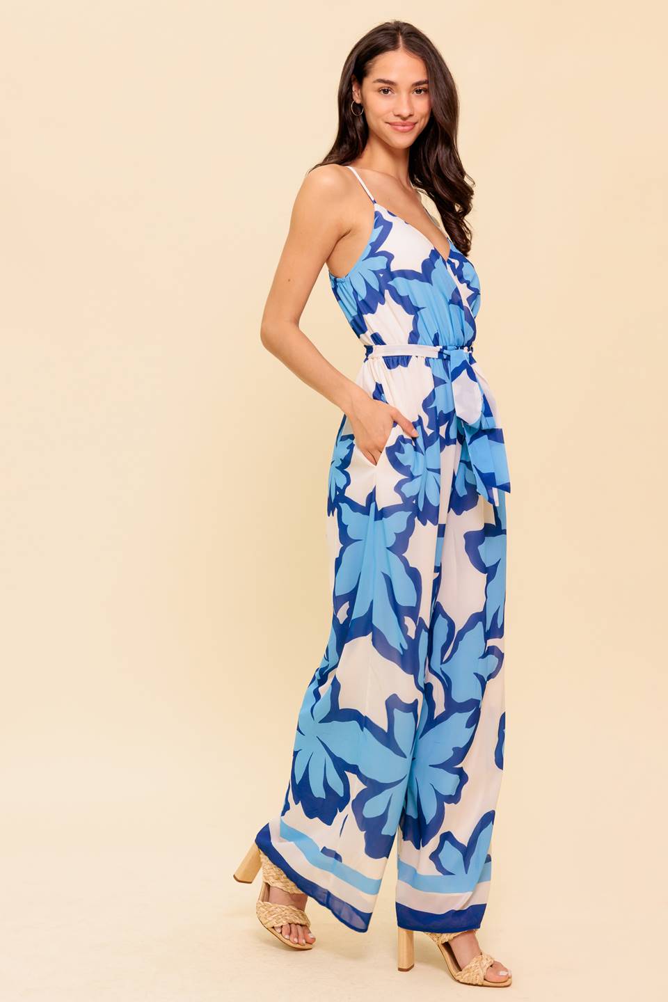 A Novel Approach Navy Woven Jumpsuit