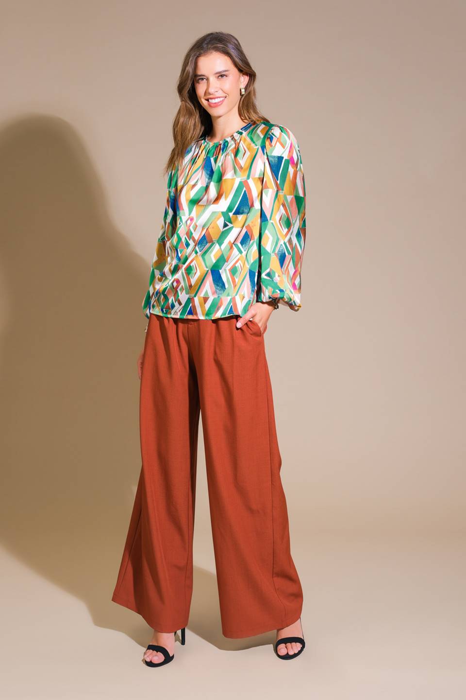 Radiant Poise Woven Top