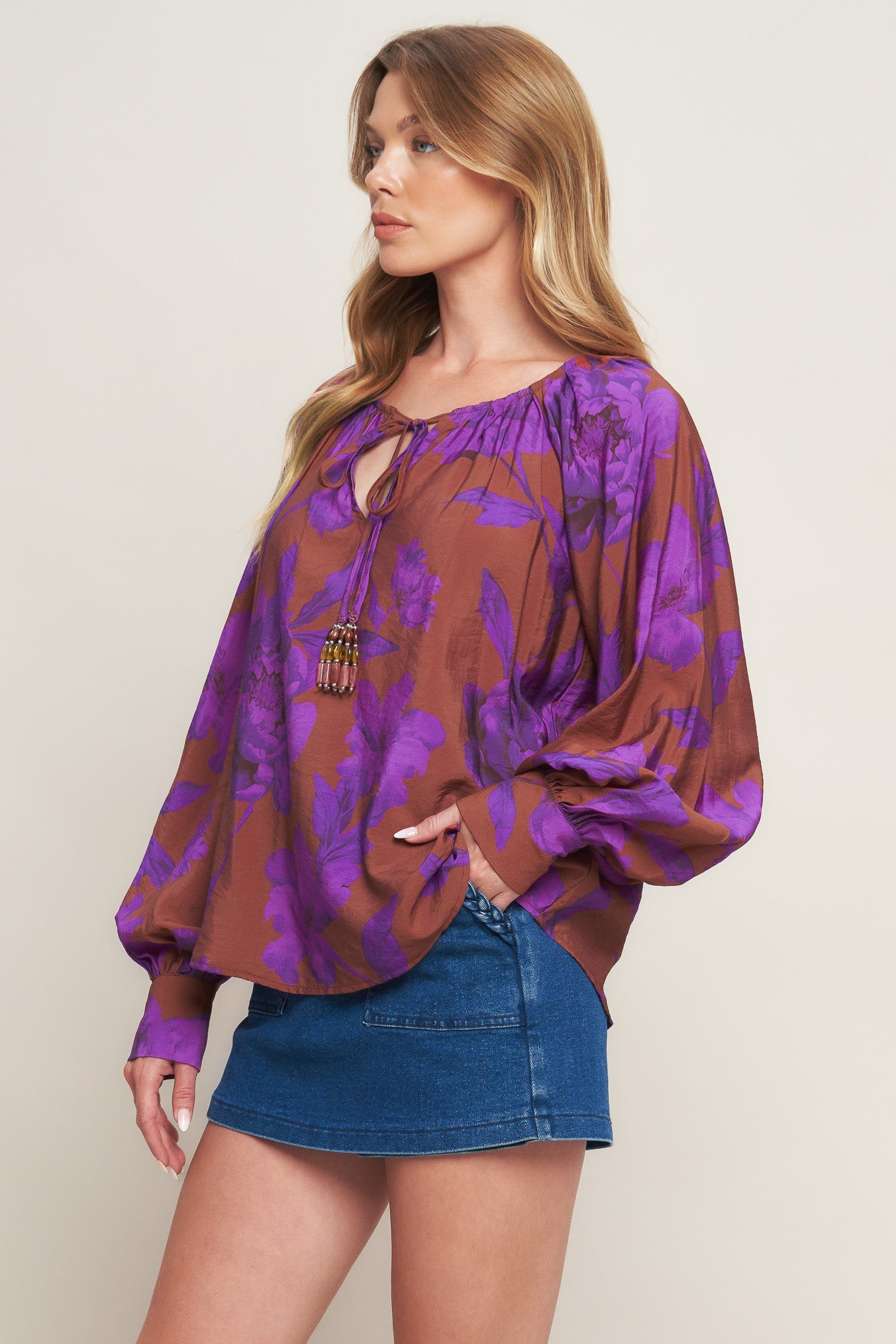 Violet Dream Peasant Top
