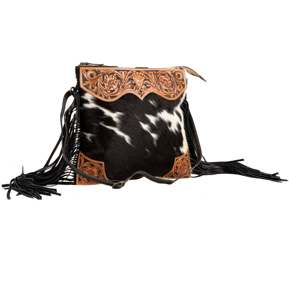 Fringed Hand-Tooled Bag