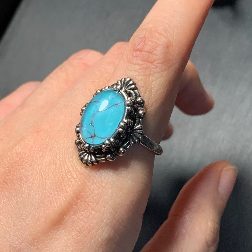 Captivating Huge Natural Turquoise Ring Adjustable