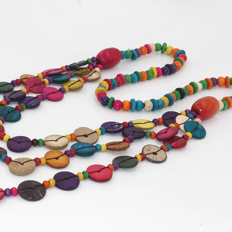 Handmade Bohemia Statement Necklace Coconut Shells