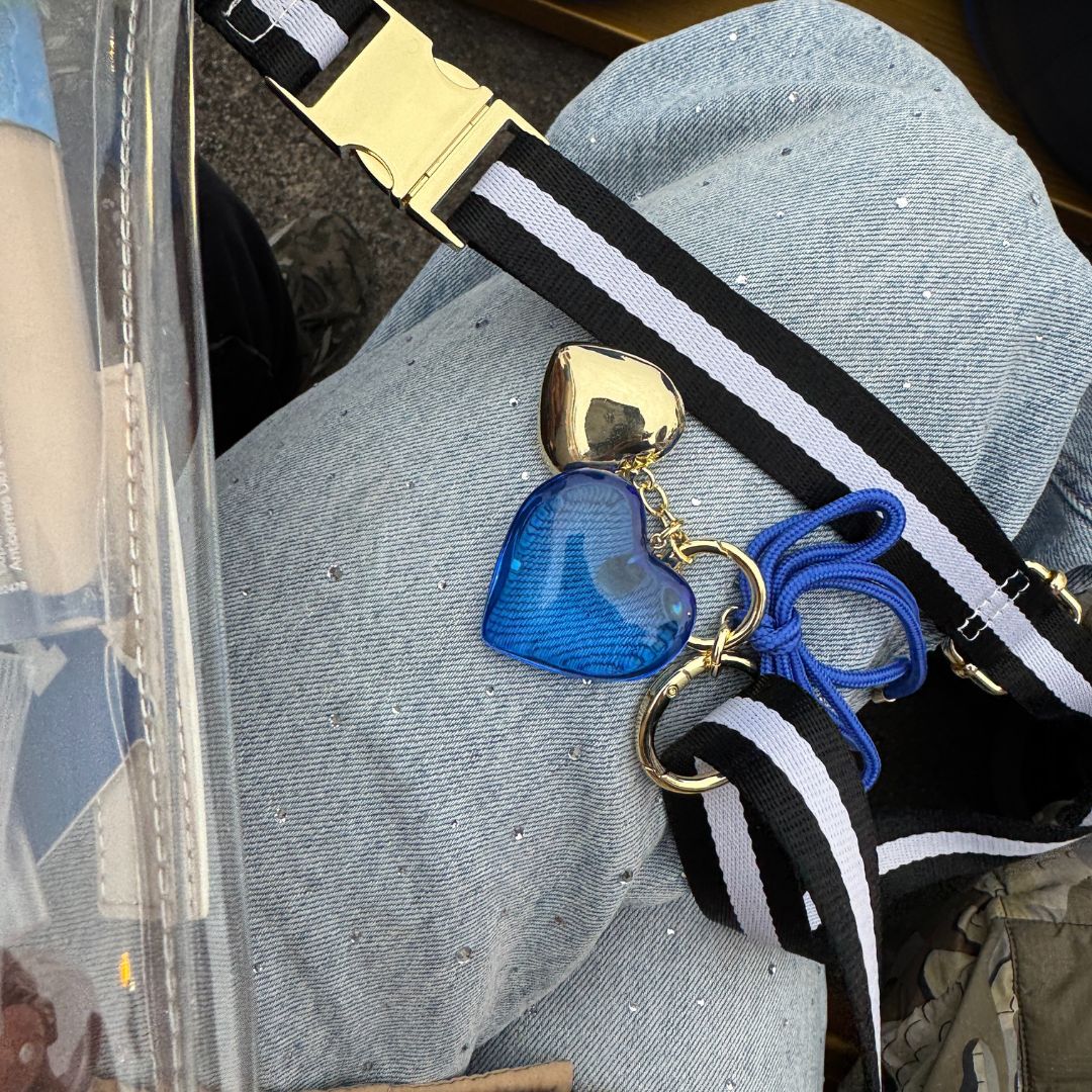 Blue Heart & Cord Bag Charm