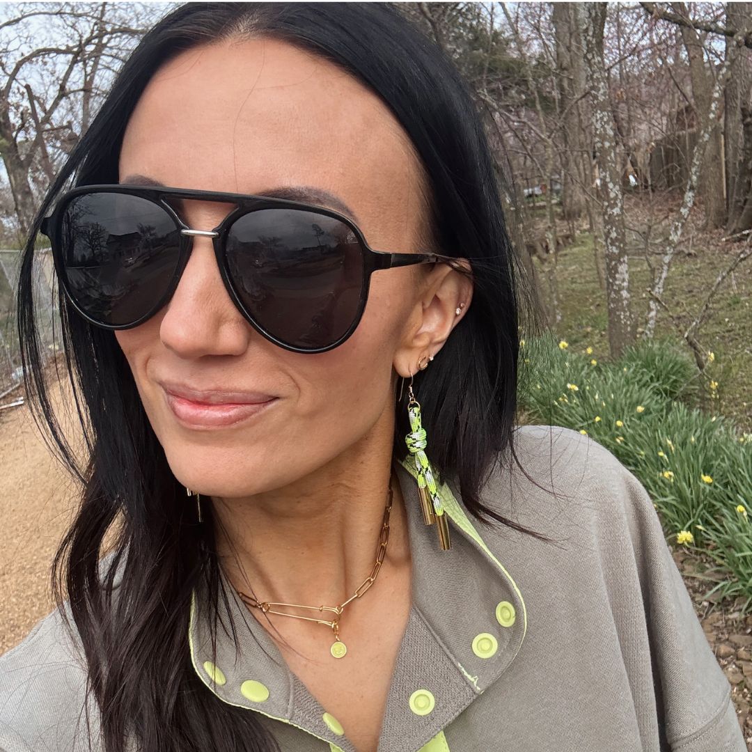 Electric Lime Denver Cord Earring