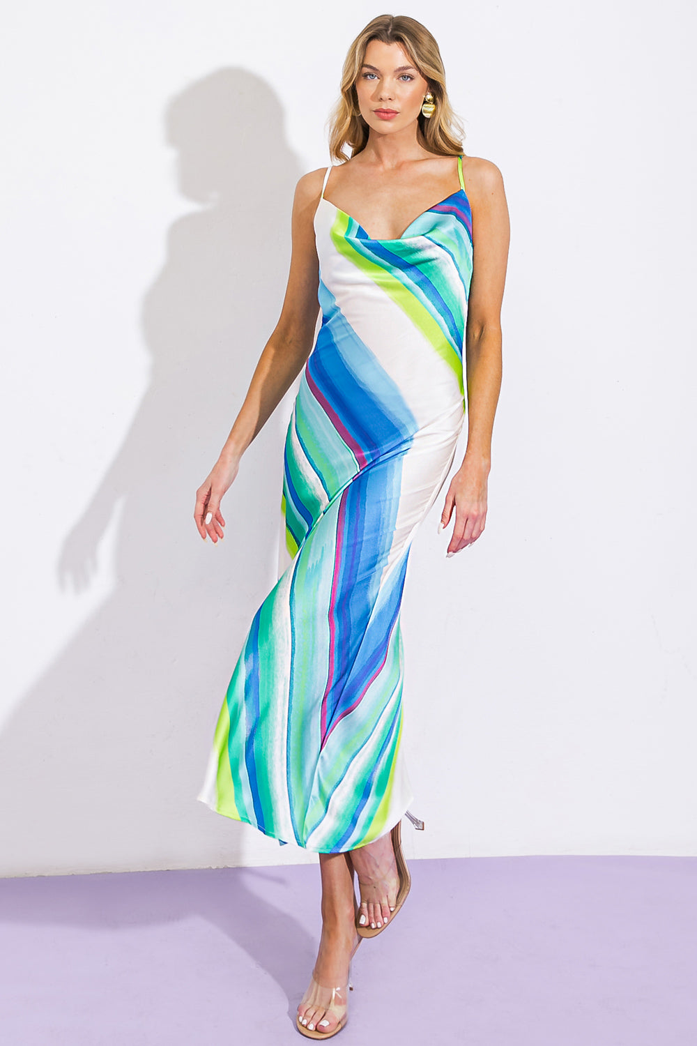 Sense of Serenity Woven Satin Midi Dress
