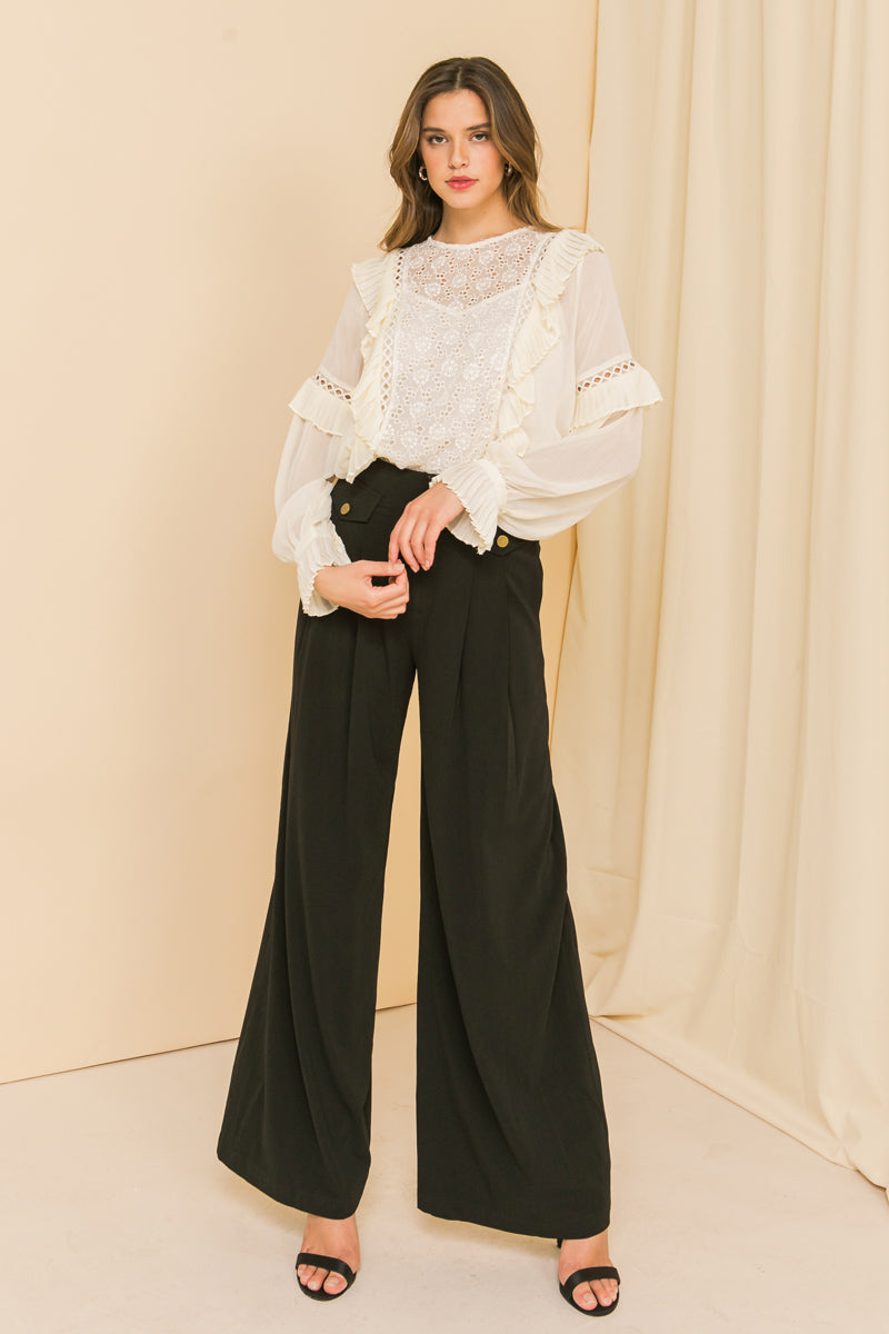 High Expectations Knit Eyelet Top