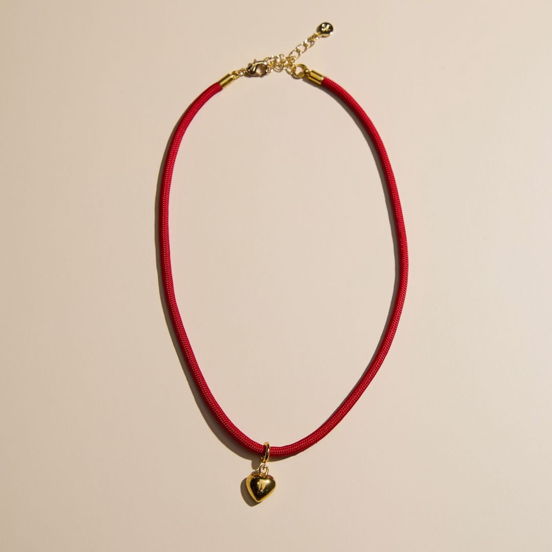 Gold Puffy Heart Charm