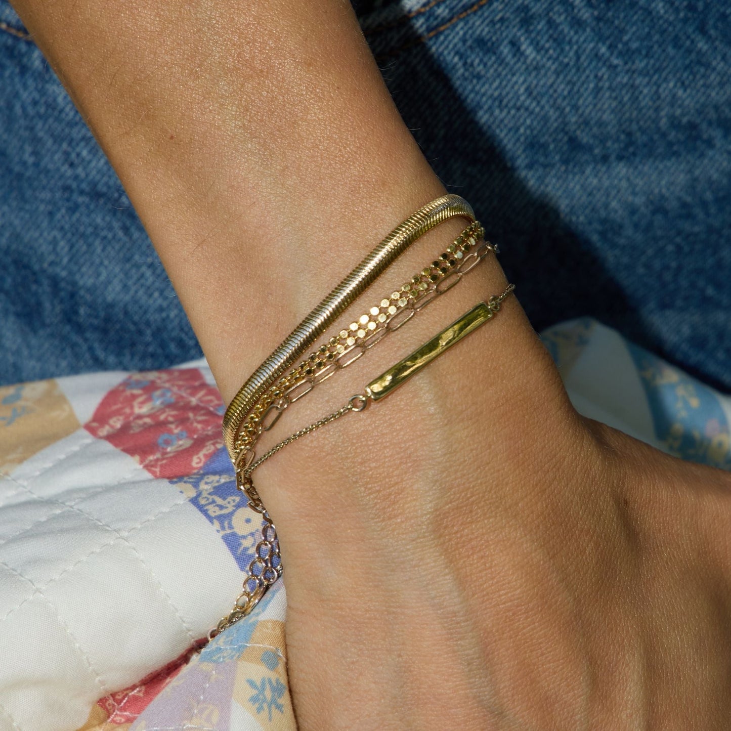 Gold Herringbone Bracelet