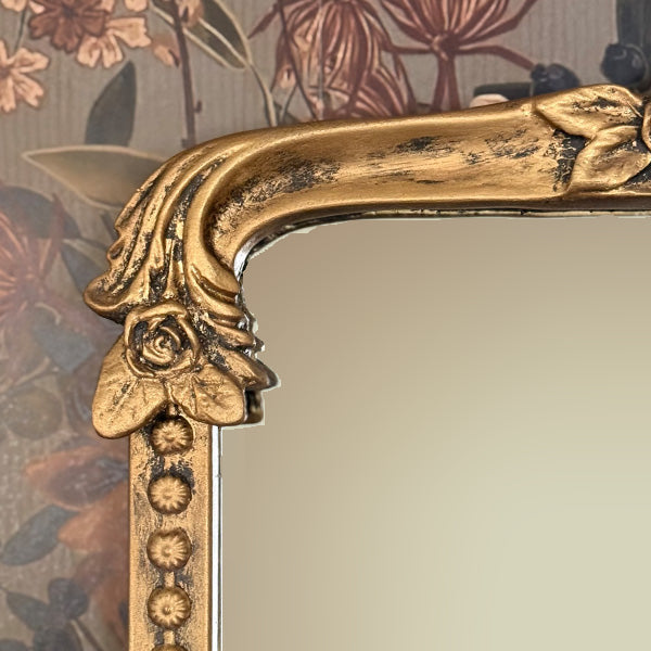 Ornate Golden Rectangular Mirror