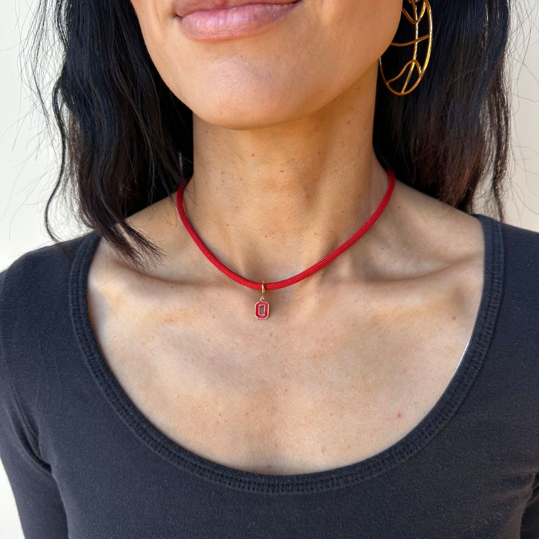 Red Minimalist Waterproof Cord Necklace