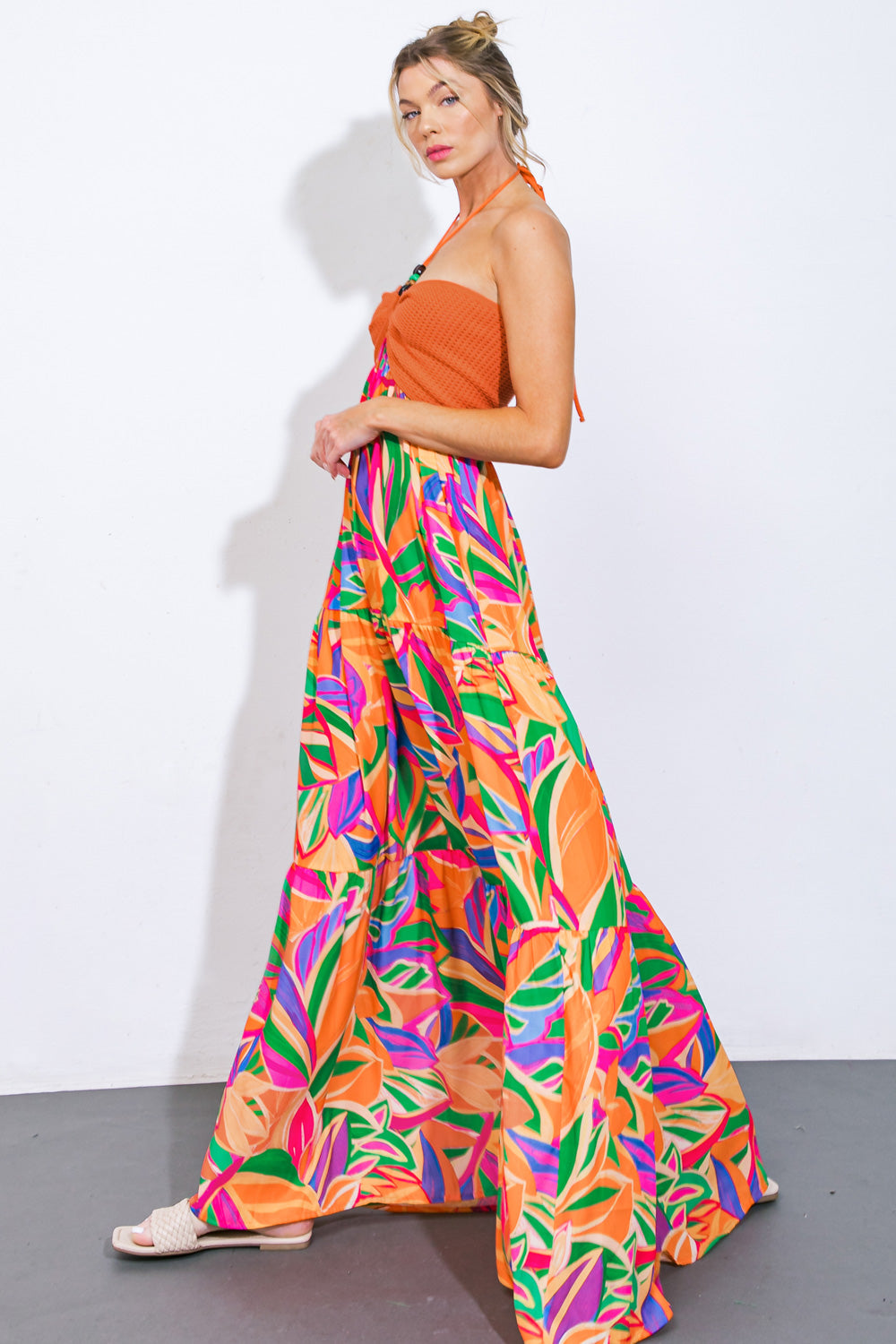 Into The Thick Of It Combination Midi Dress