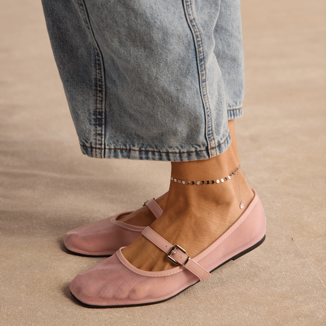 Silver Sequin Chain Anklet