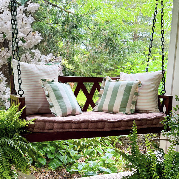 Brown Porch Swing & Cushion
