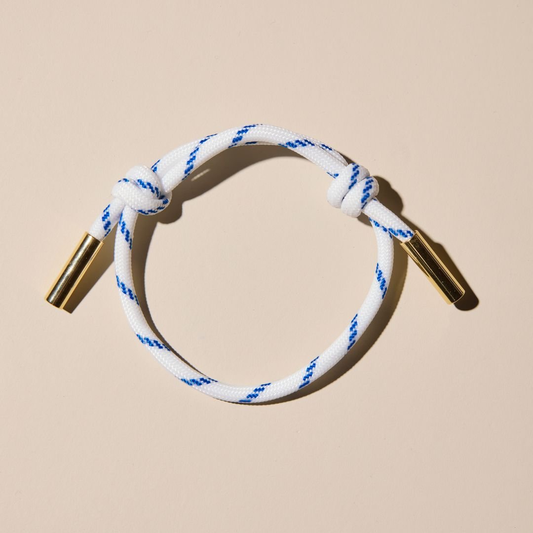 White & Blue Cord Bracelet