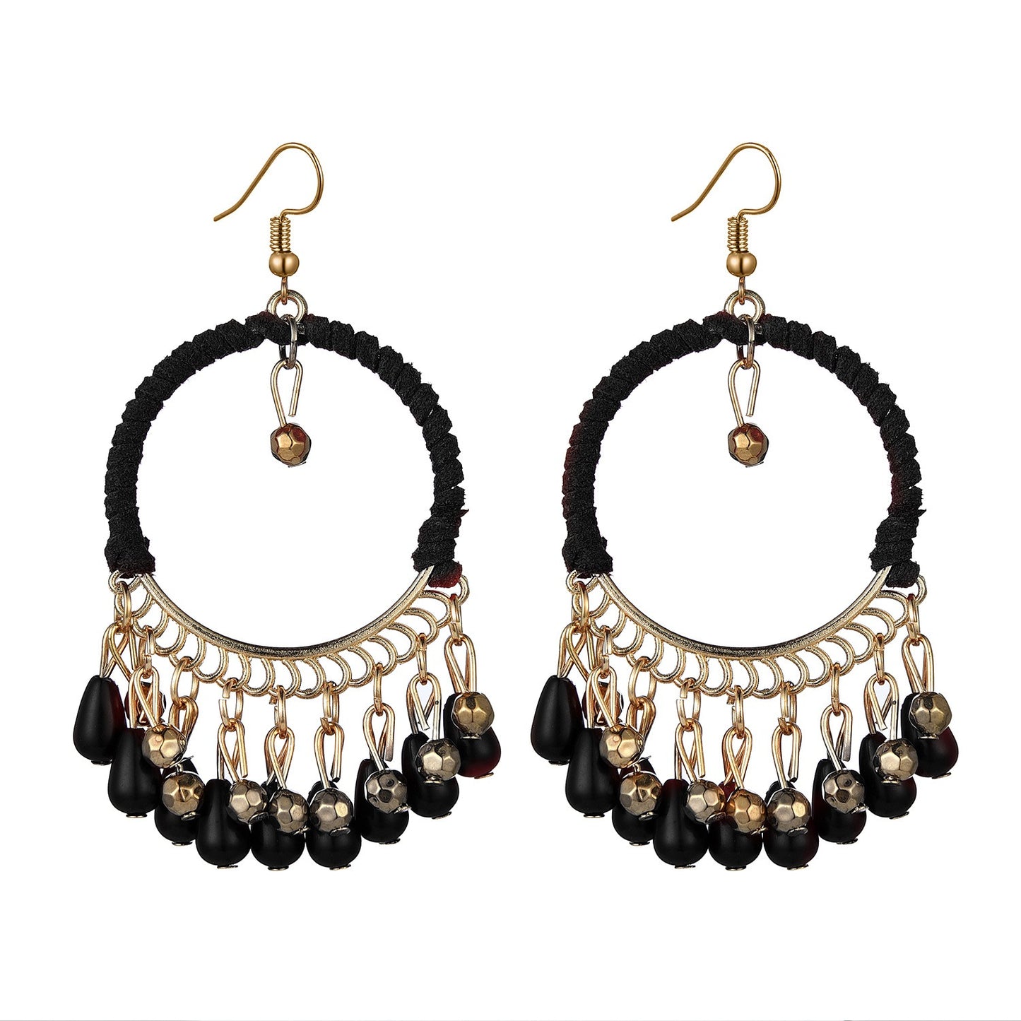 Boho Handmade Woven Tassel Earrings