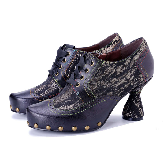 Retro Handmade Leather  Pumps