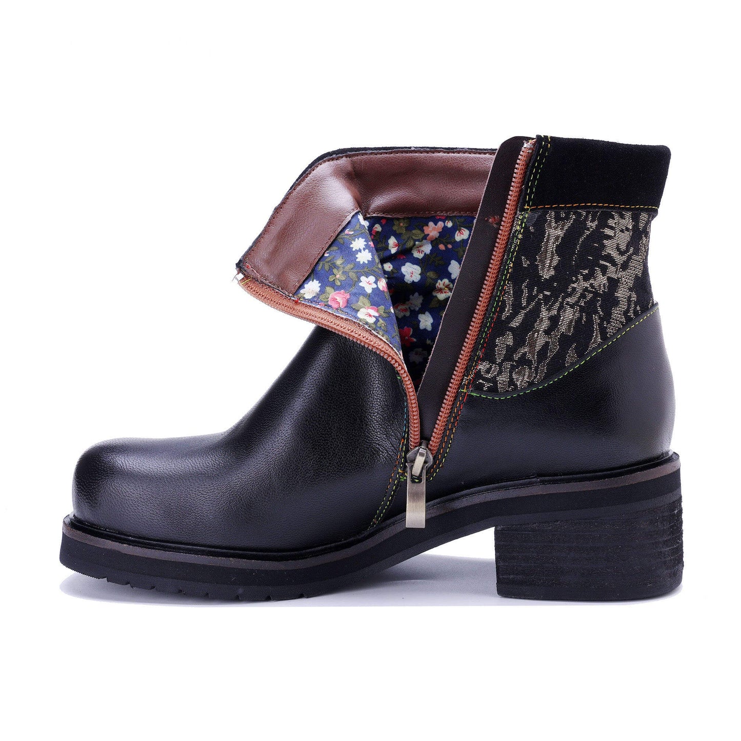 Embroidered Elegance Ankle Boots