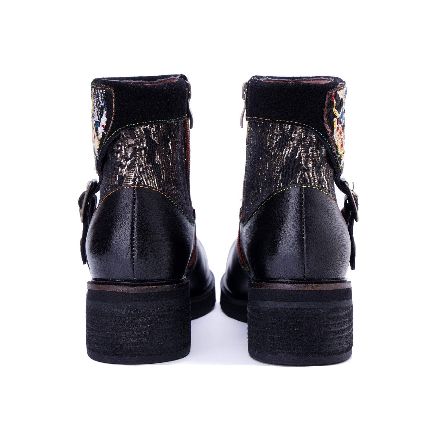 Embroidered Elegance Ankle Boots