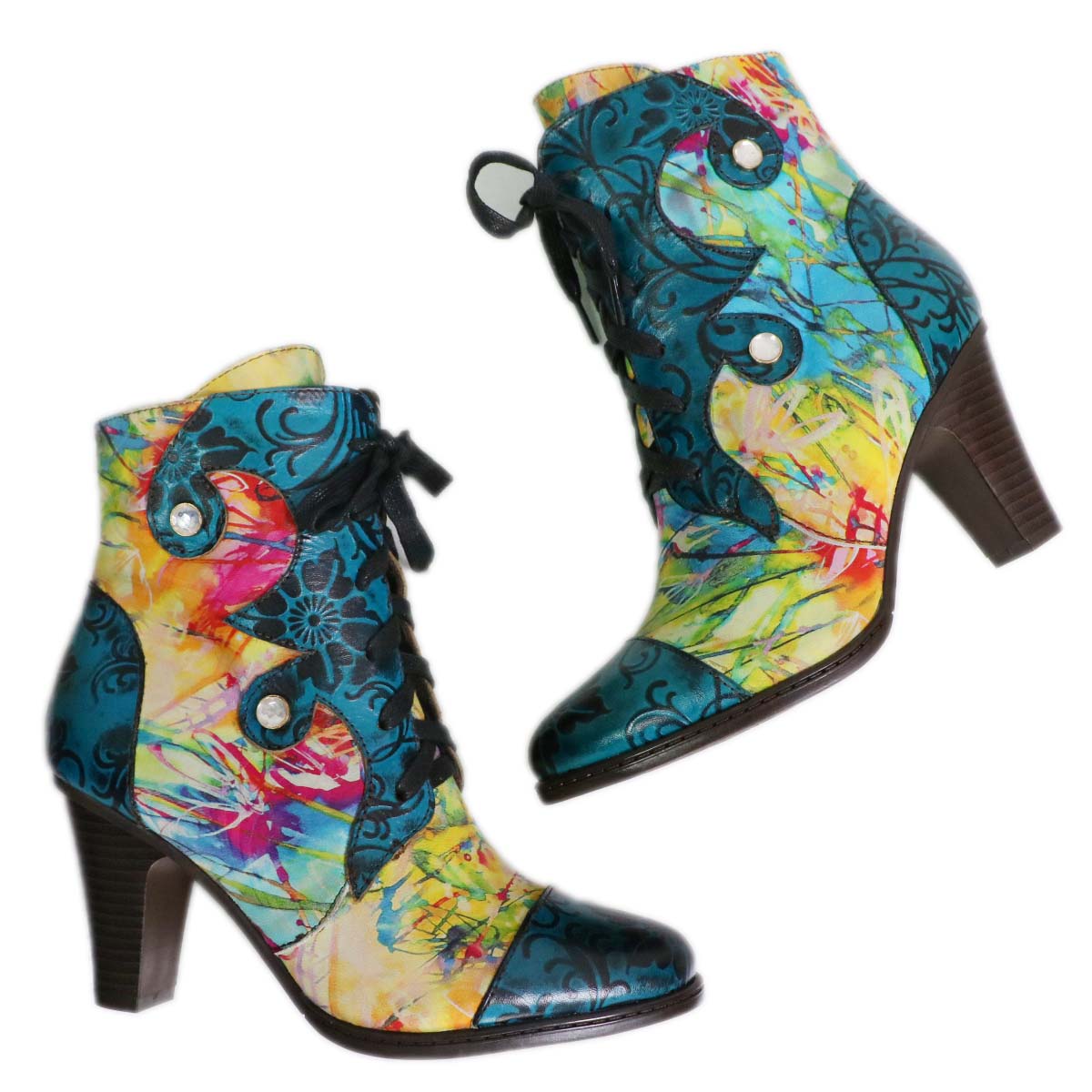 Retro Hand painted Leather Boots