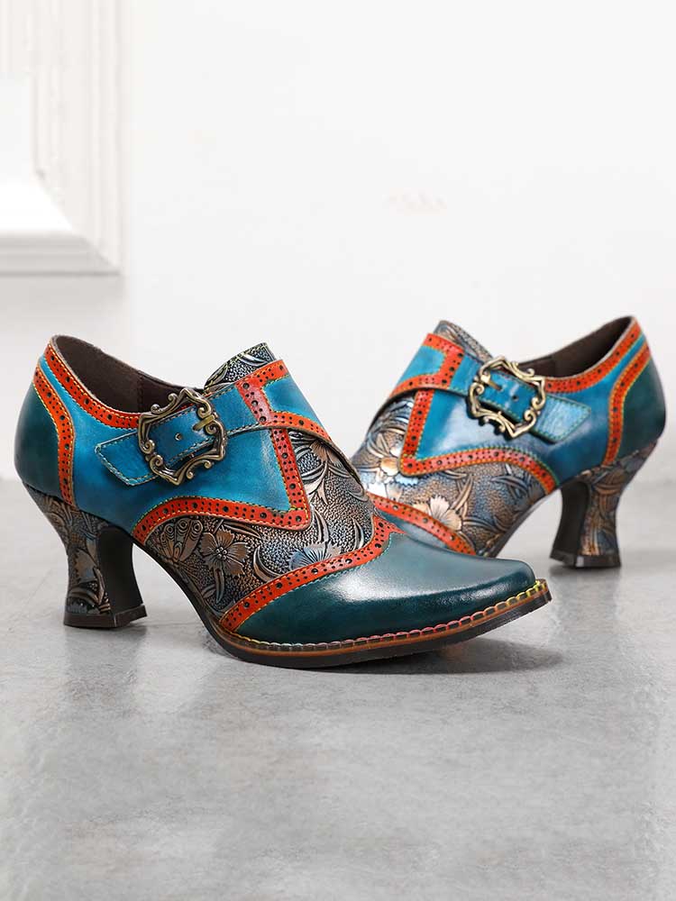 Kaisley Hand Embossed Leather Shoes