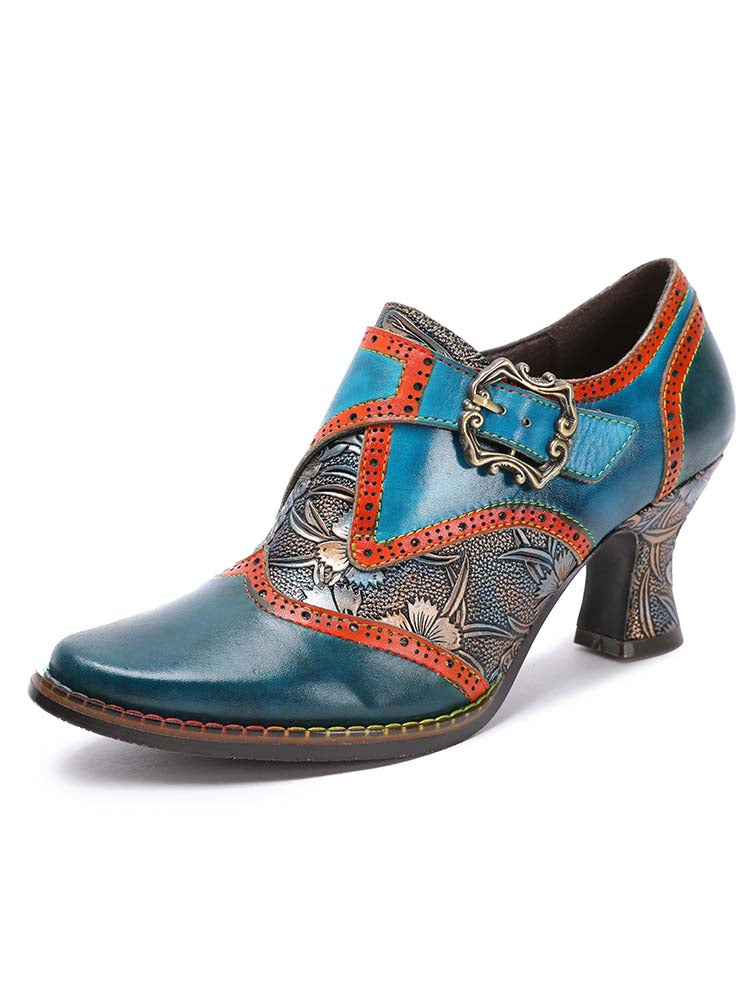 Kaisley Hand Embossed Leather Shoes