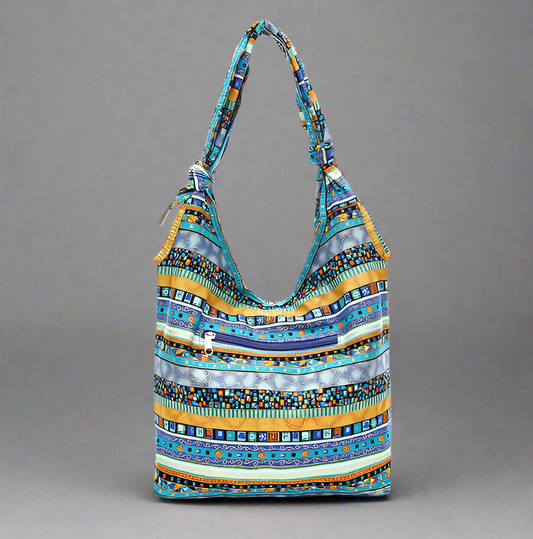 Bucket Style Shoulder Bag in Natural Cotton