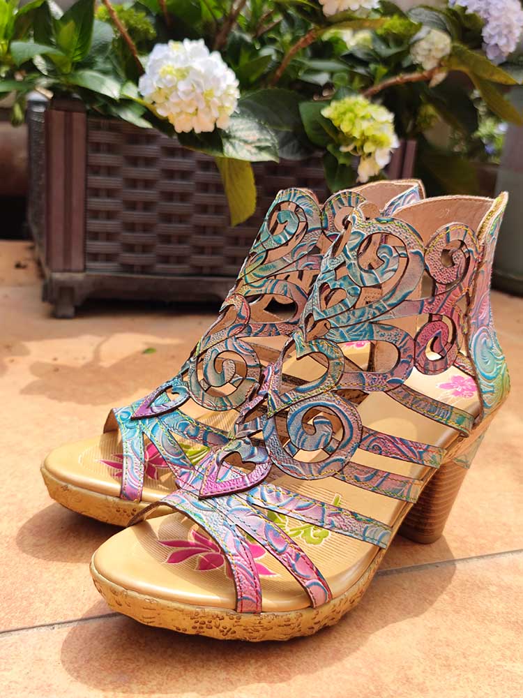 Simone Hand-painted Leathe Sandals