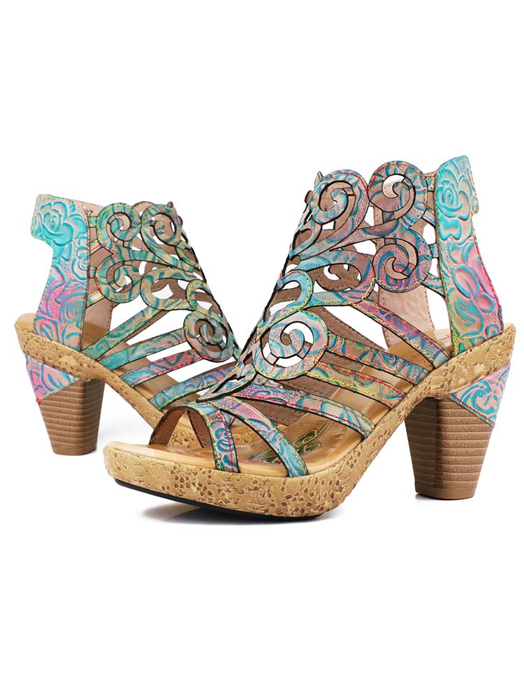 Simone Hand-painted Leathe Sandals