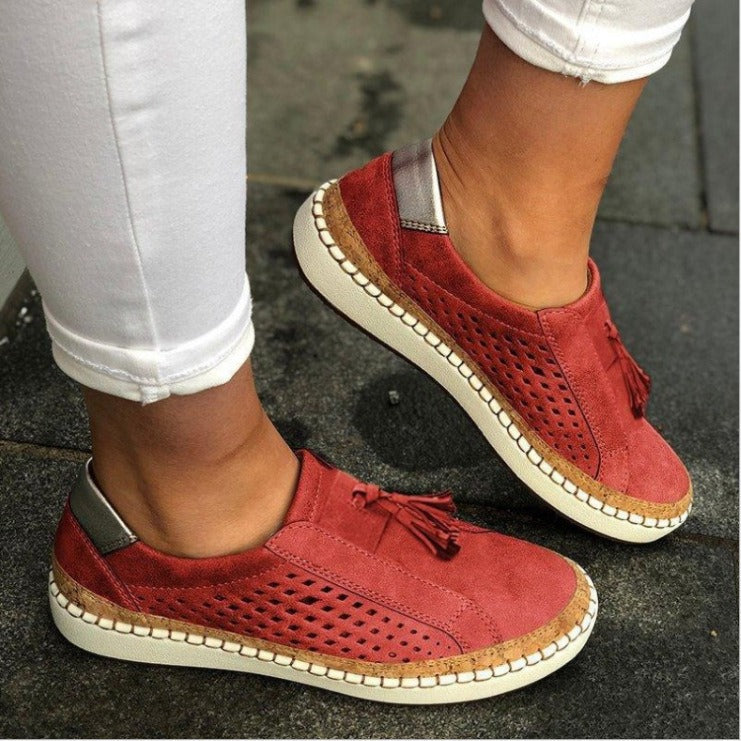 Casual Vegan Leather Shoes with Tassels