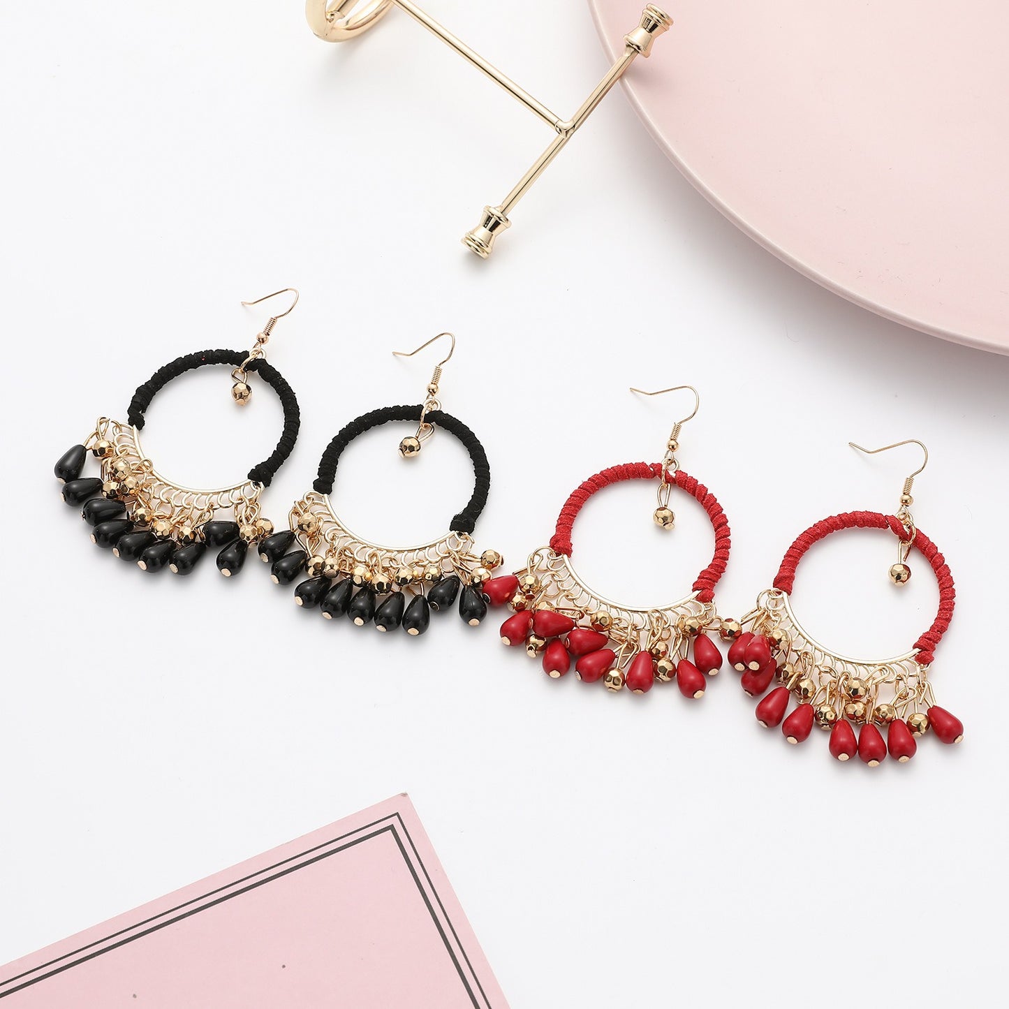 Boho Handmade Woven Tassel Earrings