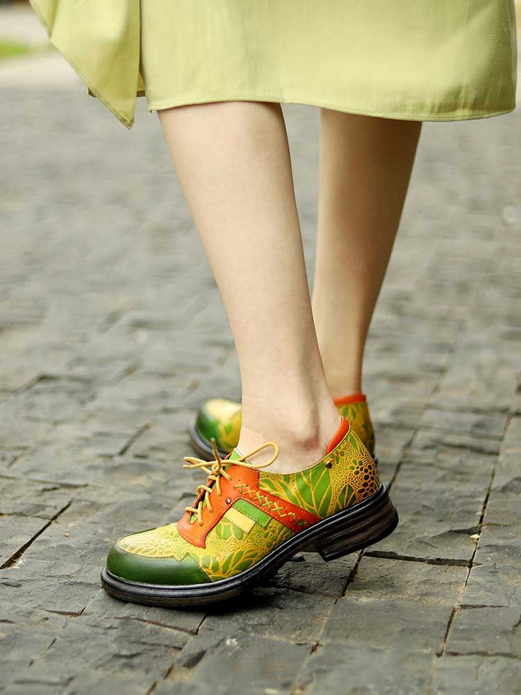 Hand-printed Flat Cozy Shoes