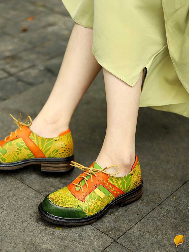 Hand-printed Flat Cozy Shoes