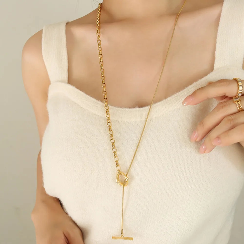 Titanium Steel Chain Necklace OT Closure