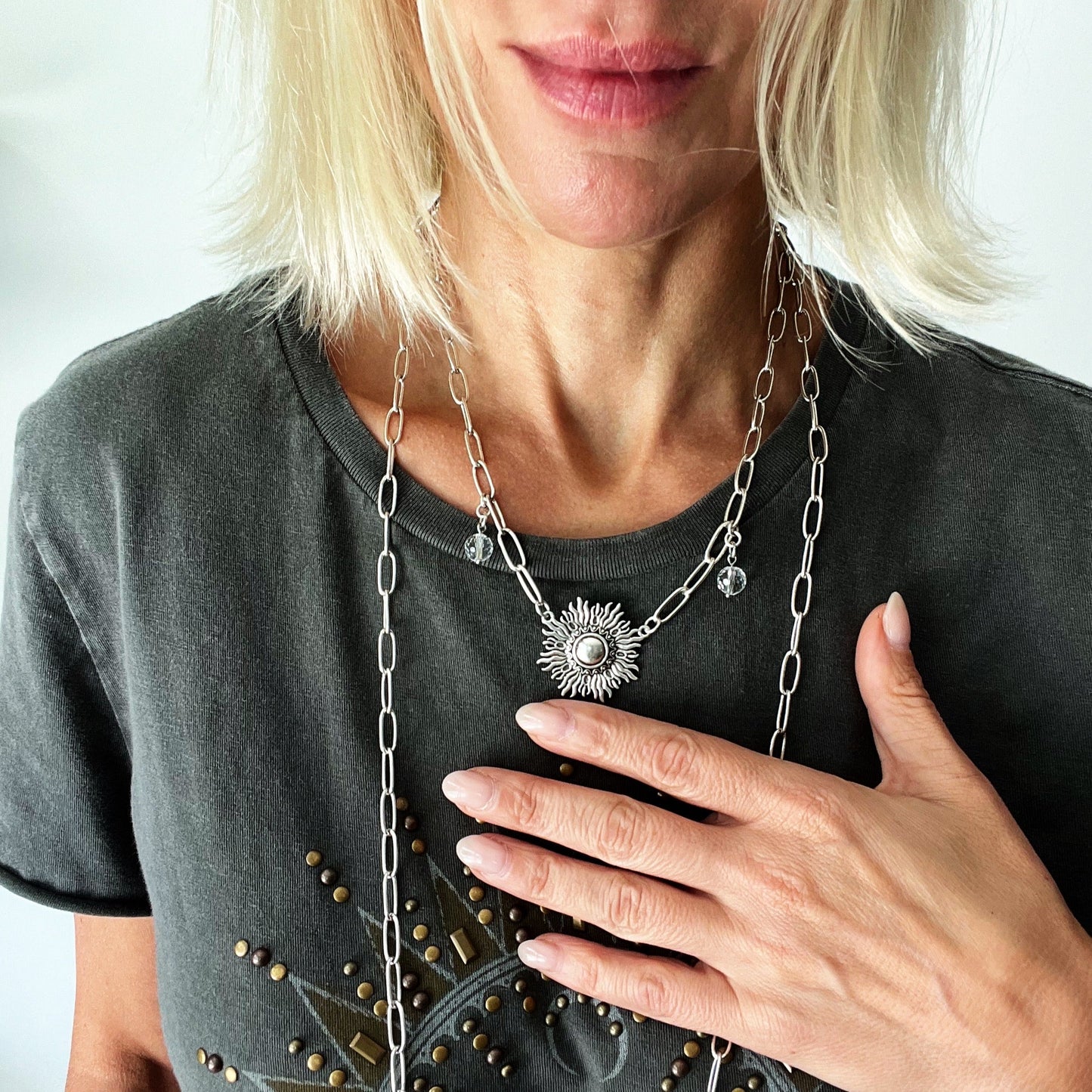 Perfectly Imperfect Starburst Long Chain Necklace