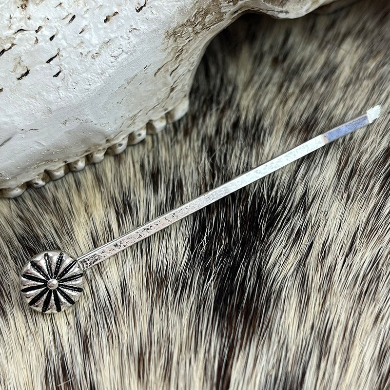 Natural Turquoise Antique Silver Alloy Flower Hair Pins