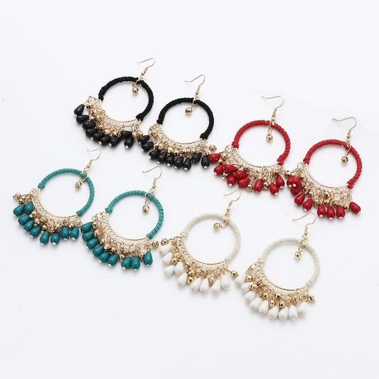 Boho Handmade Woven Tassel Earrings