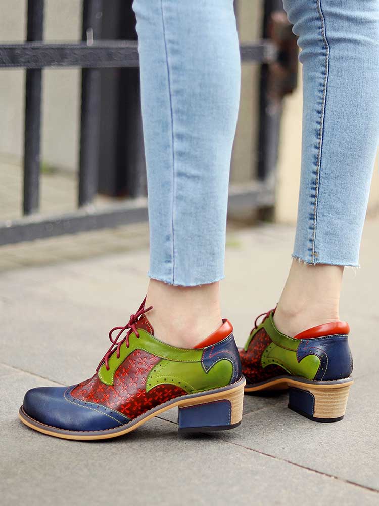 Casual Vintage Handmade Style Leather Brogue Shoes