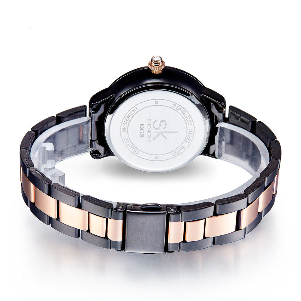 Rose Gold Watch Womens Quartz 100% Mechanical