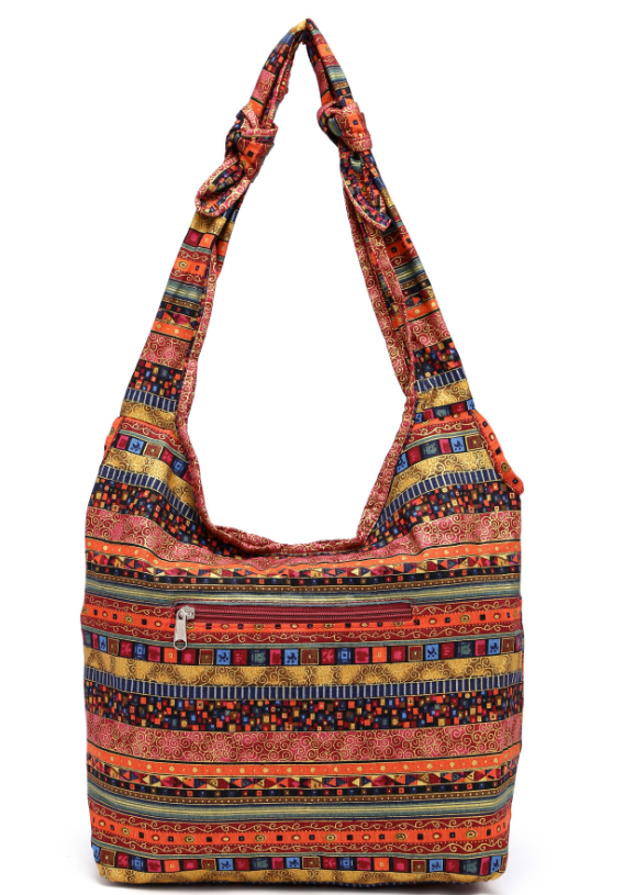 Bucket Style Shoulder Bag in Natural Cotton