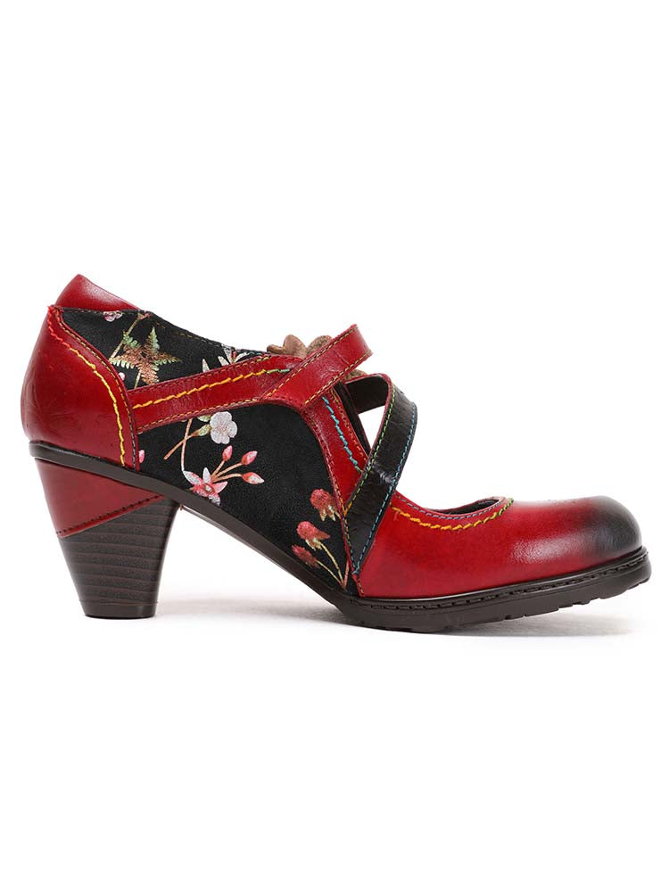 Veda Hand Embossed Leather Shoes