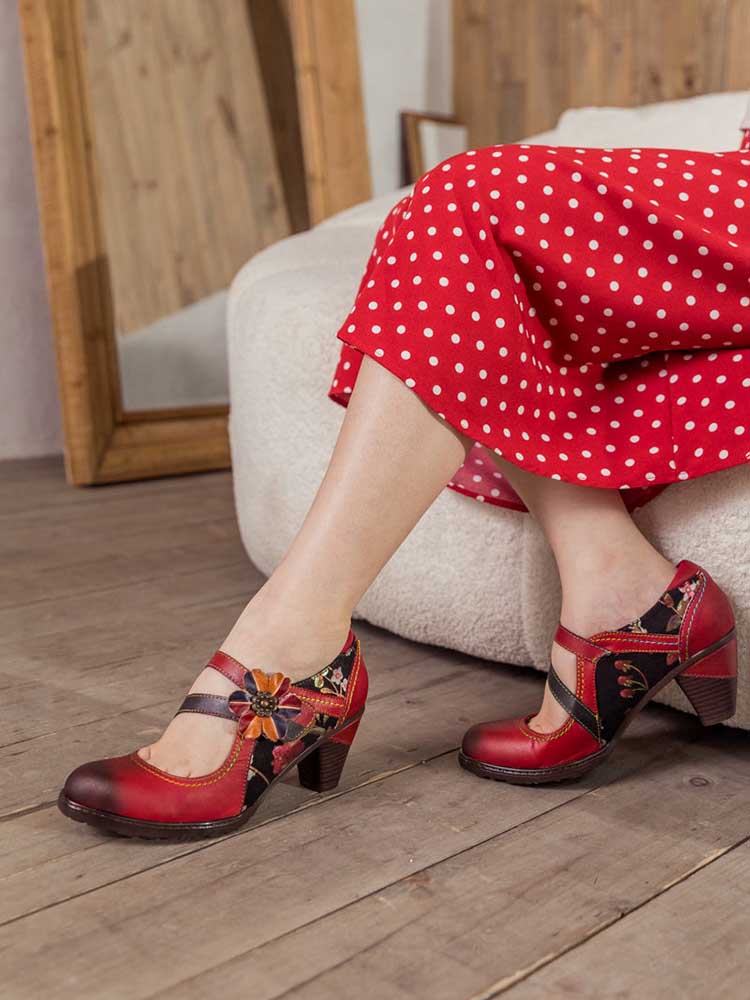 Veda Hand Embossed Leather Shoes